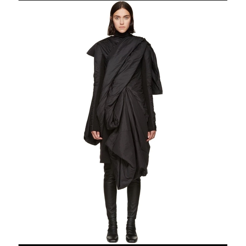 Rick Owens Women's Black Nylon Puffer Lakme Coat Jacket Size 40 Made in Italy - Picture 1 of 8